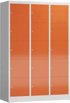 Steelboxx ClassiX Schließfachschrank 15 Fächer, lichtgrau/feuerrot (X-523534)