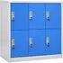 vidaXL Schließfachschränke 2er-Set hellgrau/blau 90x45x92,5cm Stahl (3095232)