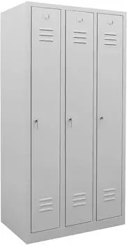 STIER Garderobenspind 3 Abteile, 1800x870x500mm, lichtgrau, abschlie&szlig;bar (905447)