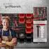 TecTake Kleinteilemagazin mit 28 Stapelboxen und Werkzeughalterungen, schwarz (406300)
