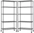 Proregal Hades Gitterregal 2er-Set mit Rollen, 5 Böden, 180x90x40cm, 75kg, schwarz (MRDS2-05)