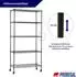 Proregal Hades Gitterregal 2er-Set mit Rollen, 5 Böden, 180x90x40cm, 75kg, schwarz (MRDS2-05)