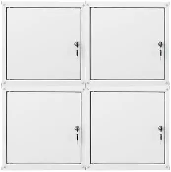 Proregal Schließfachwürfel Cubic 4er-Set, grau, Metall, 35x35x35cm (PR_MRT12-03)
