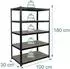 Relaxdays Schwerlastregal 5 Böden 180x100x30cm 875kg schwarz/braun (10052511_8336)