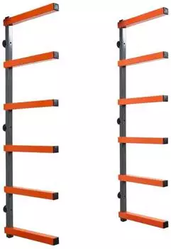 Proregal Kragarmregal Wandmontage 6 Ebenen, 50kg/Ebene, grau-orange (103x35cm)