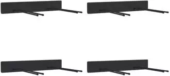 vidaXL Ger&auml;tehalter Wandmontage, Stahl, schwarz, 4 Stk. (3309654)