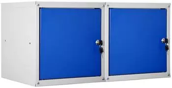 Proregal Schließfachwürfel Cubic 35x35x35cm grau/blau, Metall (PR_MRT23-01)