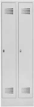 STIER Garderobenspind Premium mit Sockel, 2 Abteile, Drehriegel, lichtgrau (906478)