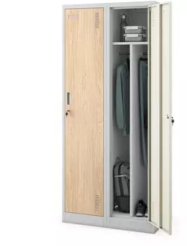 Jan Nowak KACPER Personalschrank 4 F&auml;cher, Metall, 180x80x50cm, grau/Eiche Sonoma
