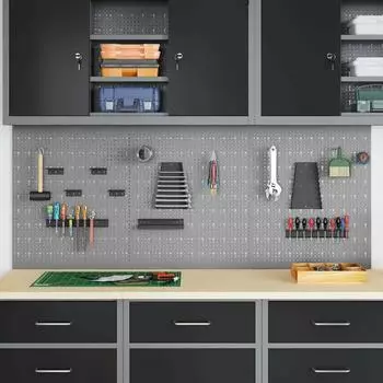 vidaXL Werkzeugwandpaneel 3er-Set grau 150x60cm Stahl (480509)