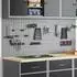 vidaXL Werkzeugwandpaneel 3er-Set grau 150x60cm Stahl (480509)
