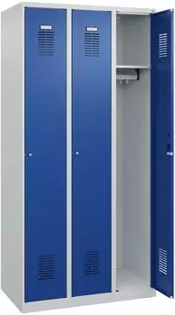 C+P Basis PLUS Spind 3 Abteile, 1850x900x500mm, lichtgrau/blau (088055-30|S10003)