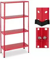 Relaxdays Schwerlastregal, Traglast 160 kg, 4 Ebenen, HxBxT 147,5 x 75,5 x 30,5 cm,