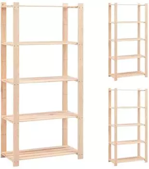 vidaXL Lagerregal 5 B&ouml;den, Kiefernholz, 80x38x170cm, 3er-Set (3051114)