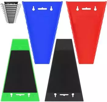 LuxusKollektion Magnetischer Schraubenschl&uuml;ssel-Organizer 4 St&uuml;ck, ABS, 12 Steckpl&auml;tze, metrisch & SAE