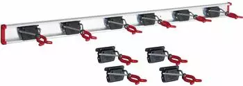 Bruns Aluminium Ger&auml;tehalter-Schiene 1000mm mit 10 Haltern