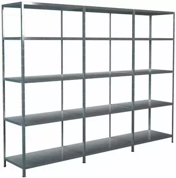 Schulte Steckregal Grund- und 2 Anbauregale, 15 B&ouml;den, 200x300x50cm, verzinkt (4637-V)