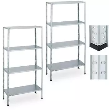 Relaxdays Schwerlastregal 4 Böden verzinkt 160kg