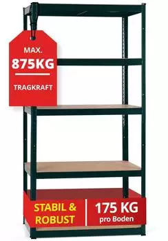 Stagecaptain Heavyrack Schwerlastregal Holzb&ouml;den dunkelgr&uuml;n, 875kg (00094427)