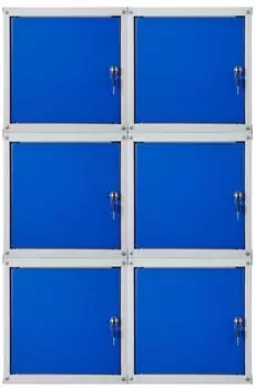 Proregal Schlie&szlig;fachw&uuml;rfel Cubic 6er-Set, grau-blau, Metall, 35x35x35cm (PR_MRT23-05)