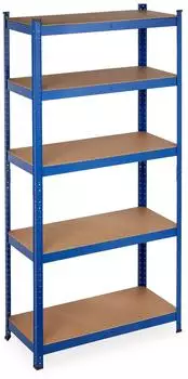 Relaxdays Schwerlastregal 5 Ebenen, MDF, blau