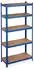 Relaxdays Schwerlastregal 5 Ebenen, MDF, blau
