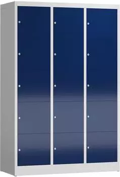 Steelboxx ClassiX Schließfachschrank 15 Fächer, lichtgrau/enzianblau, Stahl (X-523531)