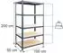 Relaxdays Schwerlastregal 5 Ebenen, 200x100x50cm, 875kg, anthrazit