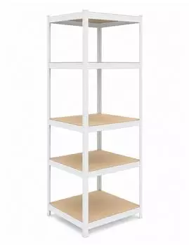Relaxdays Schwerlastregal 5 Ebenen, 200x80x60cm, 875kg, weiß/braun