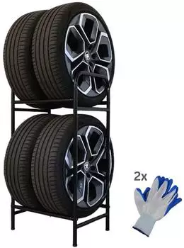 Proregal CARRERO Reifenregal 2 Ebenen, schwarz, 104x55x40cm (RDT3-01)