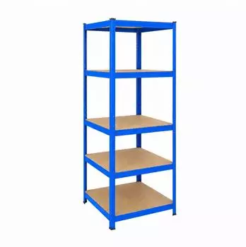 Relaxdays Schwerlastregal 5 Ebenen 200x60x60cm 875kg blau/braun