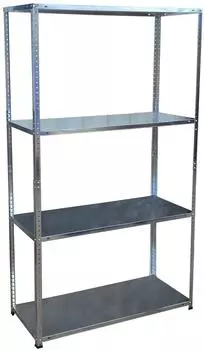 Relaxdays Schwerlastregal Metall 4 Ebenen, 75x145x30cm