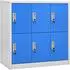 vidaXL Schließfachschränke 5er-Set hellgrau/blau 90x45x92,5cm Stahl