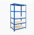 Relaxdays Schwerlastregal 5 Ebenen 180x100x40cm 875kg blau/braun