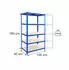 Relaxdays Schwerlastregal 5 Ebenen 180x100x40cm 875kg blau/braun