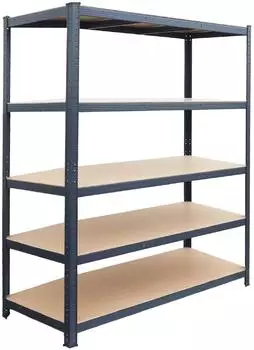 Relaxdays Schwerlastregal 5 Ebenen, 200x120x60cm, 875kg, anthrazit