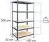 Relaxdays Schwerlastregal 5 Ebenen, 200x100x40cm, 875kg, anthrazit