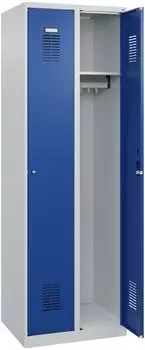C+P Basis Plus Spind 2 Abteile 1850x600x500mm lichtgrau/enzianblau (088055-20)
