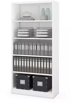 Jan Nowak RUFUS Büro-Metallregal, verschraubt, geschlossene Rückwand, 900×1850×400mm