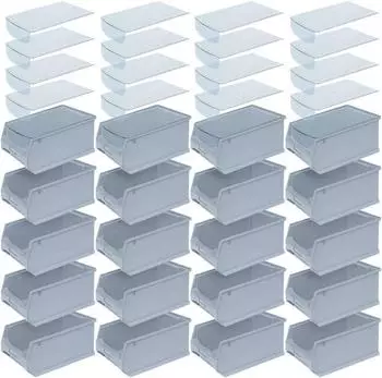 BRB Sichtbox PROFI LB3 mit Staubdeckel, grau, 7,6L, 20er-Set (75299)