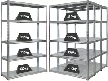 Proregal Steel Eagle 4er-Set Schwerlastregal 180x120x40cm 130kg verzinkt (PR_MRK9-19)