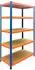 Relaxdays Schwerlastregal 5 Ebenen, blau/orange, Metall, 40x100x200cm