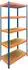 Relaxdays Schwerlastregal 5 Ebenen, blau/orange, Metall, 90x180x40cm