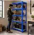 Relaxdays Schwerlastregal 5 Ebenen 875kg, 200x120x40cm, blau/braun