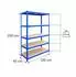 Relaxdays Schwerlastregal 5 Ebenen 875kg, 200x120x40cm, blau/braun