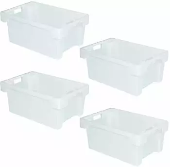 BRB Drehstapelbehälter 600x400x250mm, weiß, 4er-Set (00025075)