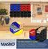 Masko Wandregal mit 32 Stapelboxen, schwarz/blau/rot (18912)