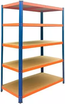 Relaxdays Schwerlastregal 5 Ebenen, 200x100x60cm, 875kg, Metall/MDF (10010342)