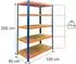 Relaxdays Schwerlastregal 5 Ebenen, 200x100x60cm, 875kg, Metall/MDF (10010342)