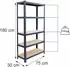 Relaxdays Schwerlastregal 5 MDF-Ebenen 180x75x30cm 875kg anthrazit